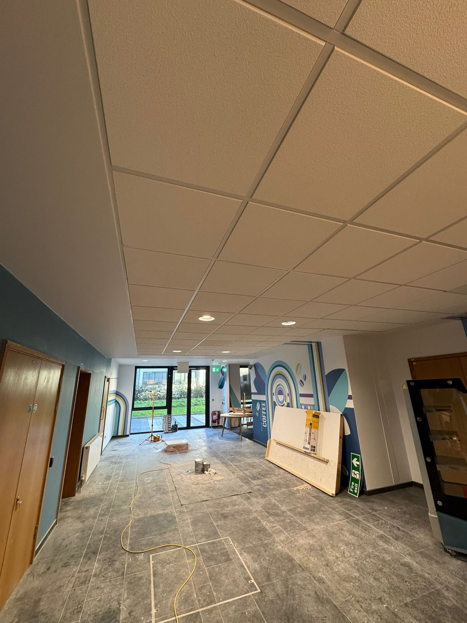 Bristol - suspended ceiling and plasterboard margin around.