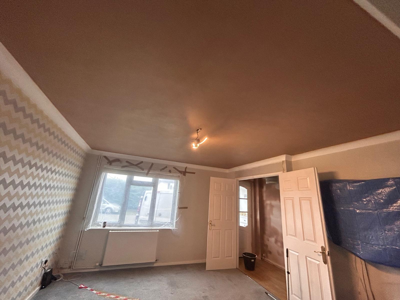 Ceiling plastered in a house in Longwell Green, Bristol